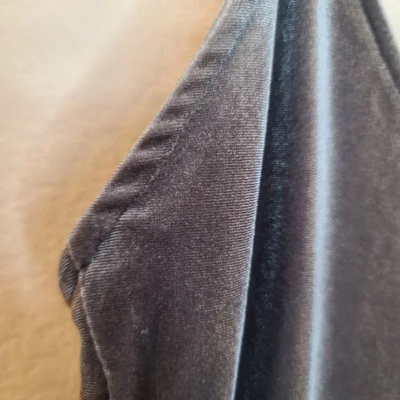 Bradely Michelle Dress Womens 2XS Gray Velvet Velour Fitted Sheath Midi Casual - Picture 4 of 12